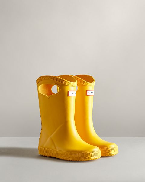 Yellow Hunter First Classic Grab Handle Kids' Rain Boots | NZ-74931