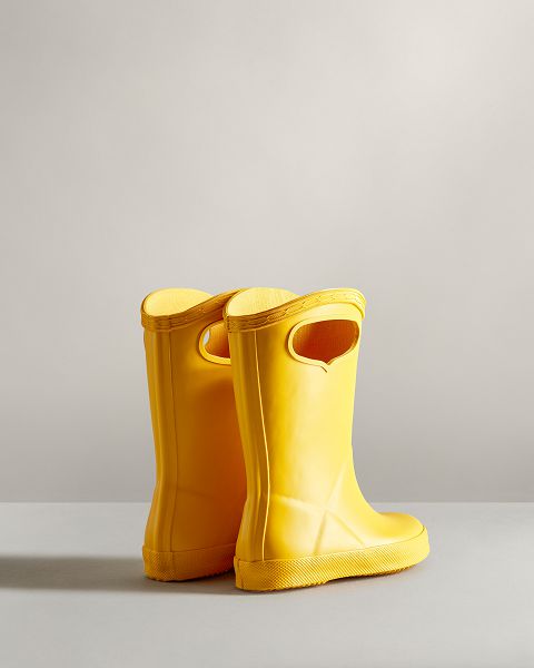 Yellow Hunter First Classic Grab Handle Kids' Rain Boots | NZ-74931