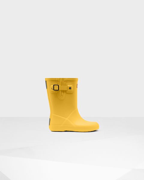 Yellow Hunter First Flat Sole Kids\' Rain Boots | NZ-36190