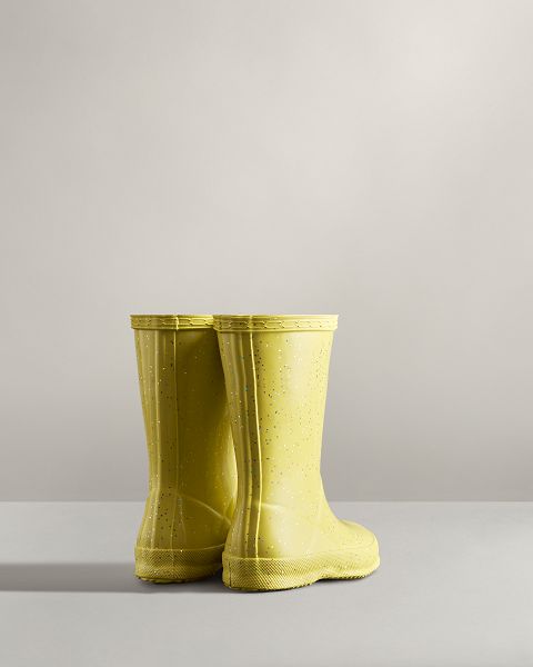 Yellow Hunter First Giant Glitter Kids' Rain Boots | NZ-78026