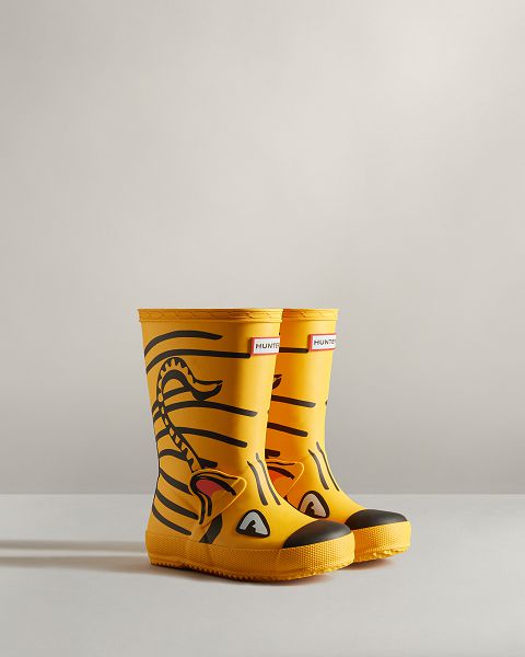 Yellow Hunter First Lunar New Year Tiger Kids' Rain Boots | NZ-48517