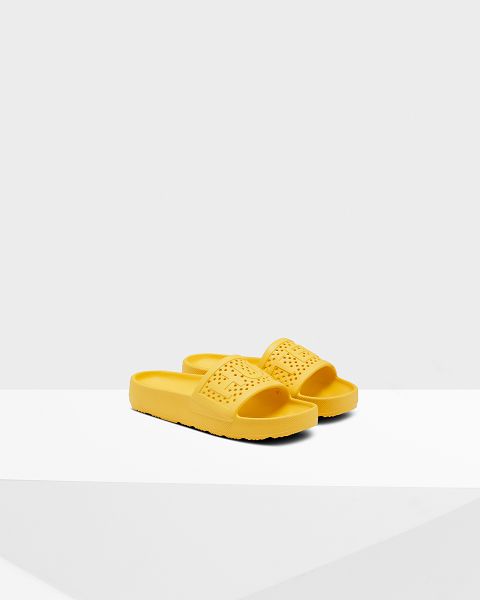 Yellow Hunter Lightweight Moulded Women's Slides | NZ-23165