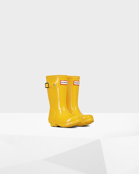 Yellow Hunter Original Gloss Kids' Original Boots | NZ-62384