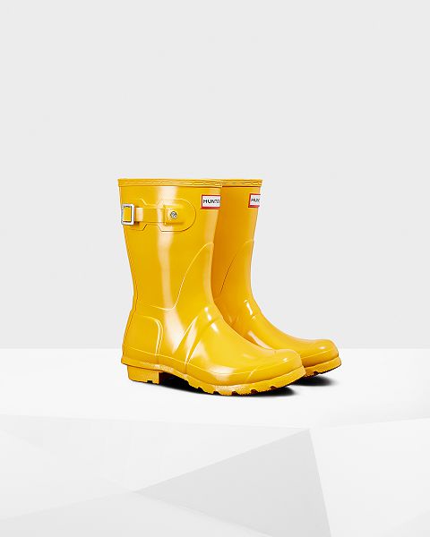 Yellow Hunter Original Short Gloss Women's Rain Boots | NZ-23701