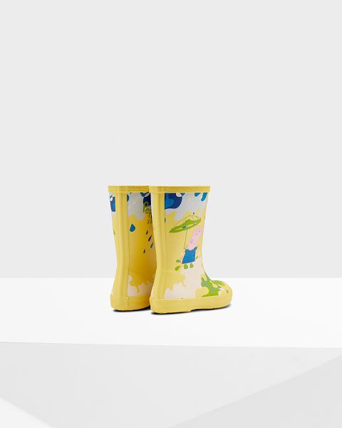 Yellow / Multi Hunter First Peppa Pig Muddy Puddles Kids' Rain Boots | NZ-16849